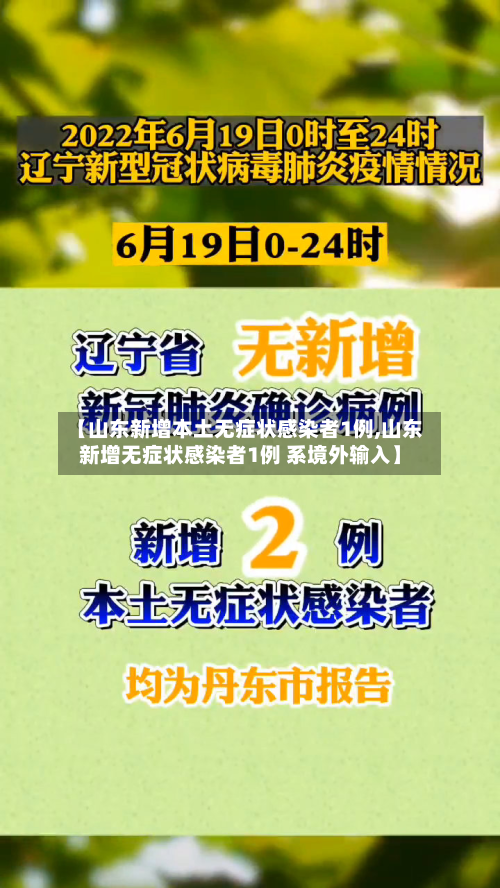 【山东新增本土无症状感染者1例,山东新增无症状感染者1例 系境外输入】