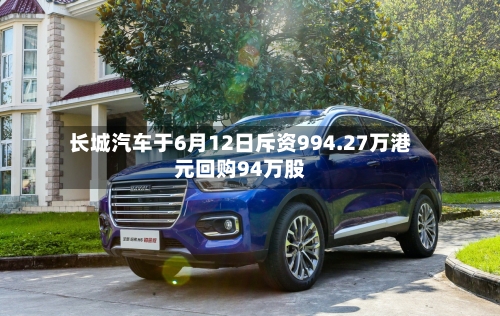 长城汽车于6月12日斥资994.27万港元回购94万股-第2张图片