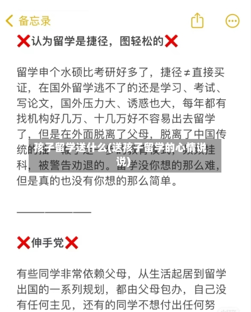 孩子留学送什么(送孩子留学的心情说说)