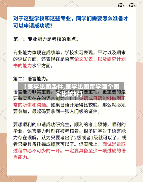 【医学出国条件,医学出国留学哪个国家比较好】