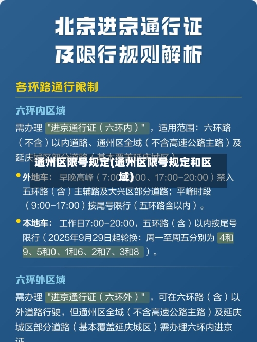 通州区限号规定(通州区限号规定和区域)-第2张图片