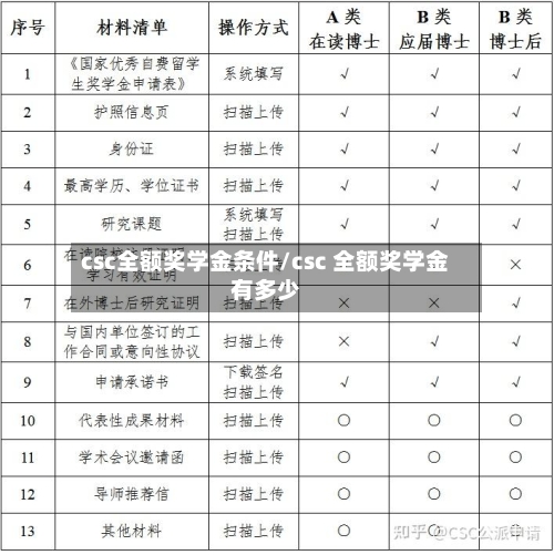 csc全额奖学金条件/csc 全额奖学金有多少