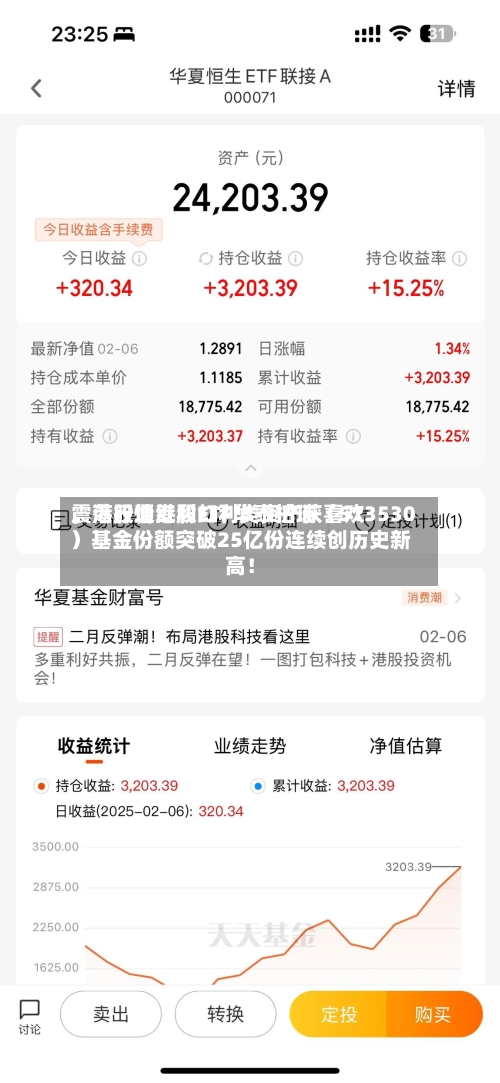 震荡行情港股红利类资产获喜欢
,港股通红利ETF华泰柏瑞(513530)基金份额突破25亿份连续创历史新高!