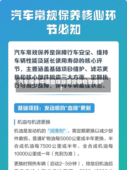 汽车保养中哪些项目需定期检查维护？