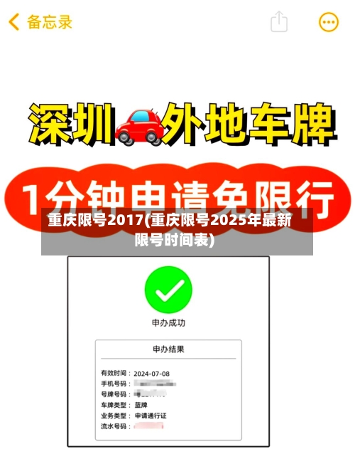 重庆限号2017(重庆限号2025年最新限号时间表)