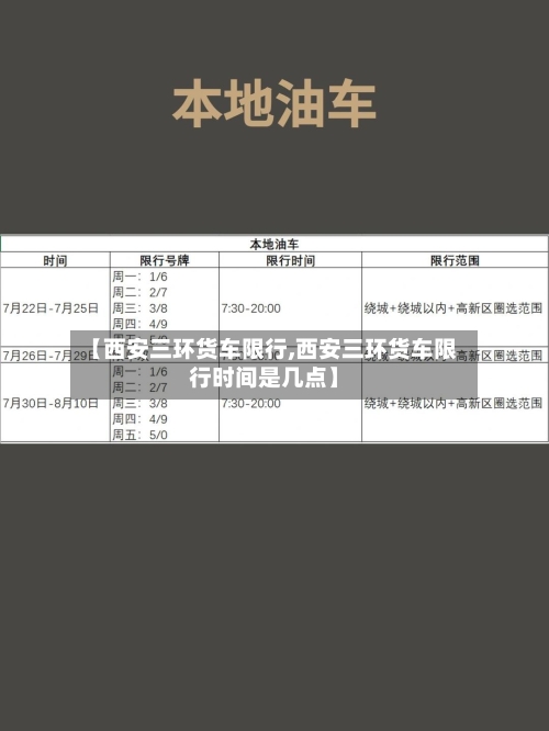 【西安三环货车限行,西安三环货车限行时间是几点】-第3张图片