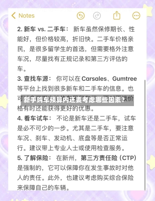 新手购车预算内还要考虑哪些因素？