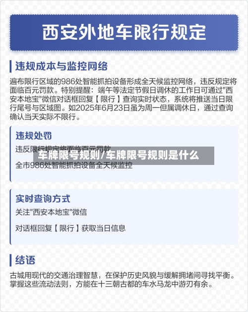 车牌限号规则/车牌限号规则是什么