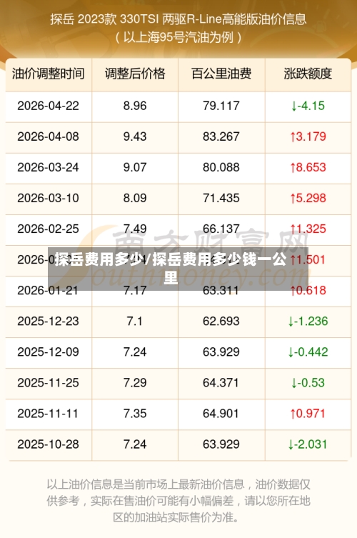 探岳费用多少/探岳费用多少钱一公里-第3张图片