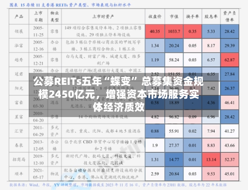 公募REITs五年“蝶变	” 总募集资金规模2450亿元，增强资本市场服务实体经济质效-第2张图片