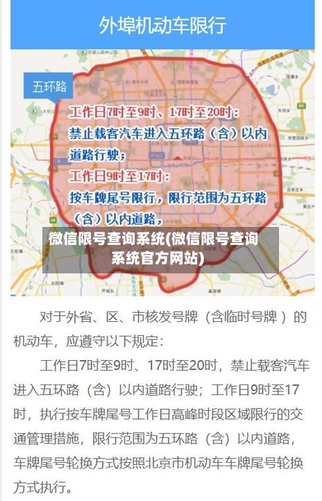 微信限号查询系统(微信限号查询系统官方网站)-第2张图片