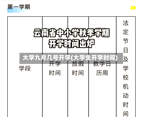大学九月几号开学(大学生开学时间)
