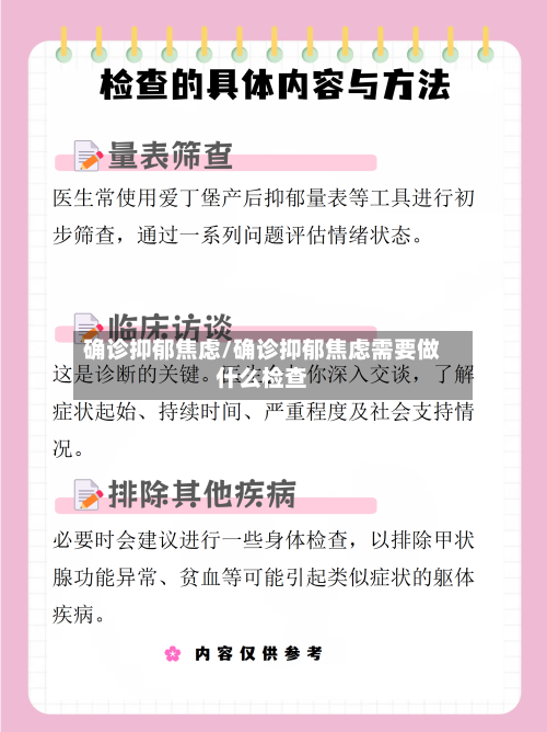 确诊抑郁焦虑/确诊抑郁焦虑需要做什么检查-第2张图片