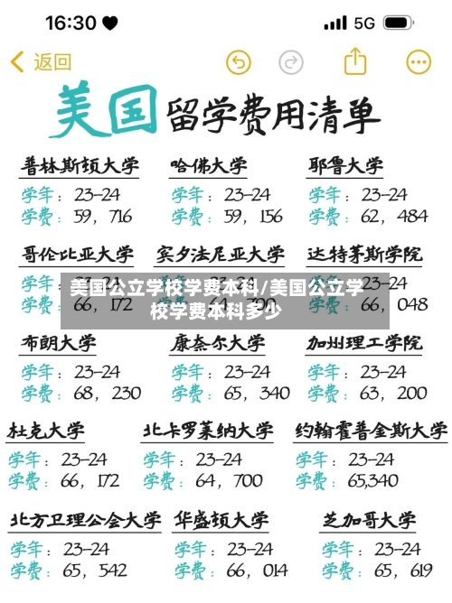 美国公立学校学费本科/美国公立学校学费本科多少
